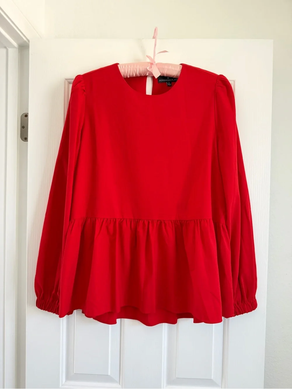 NWOT Pomander Place Carlota Peplum Blouse Top Size L